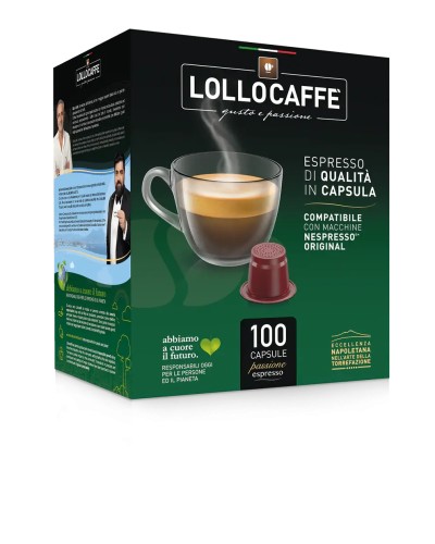 100 CAPSULE COMPATIBILI NESPRESSO LOLLO - MISCELA NERA